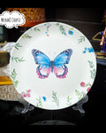 Handcrafted Decoupaged Glass Decorative Plate – Butterfly Serenity