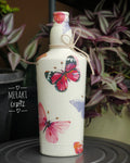 Upcycled Decorative Decoupaged Glass Bottle – Butterfly Dreams