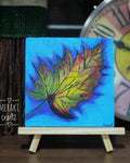 Handcrafted Acrylic Mini Canvas Painting – Autumn Chinar Leaf