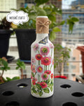 Upcycled Decorative Decoupaged Glass Bottle – Daisy Meadow Delight