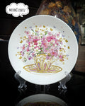 Handcrafted Decoupaged Glass Decorative Plate – Floral Teacup Blossom