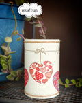 Handcrafted Upcycled Tin Can Organiser – Hearts of Love