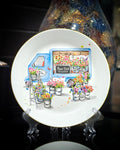 Handcrafted Decoupaged Glass Decorative Plate – Flower Market Truck
