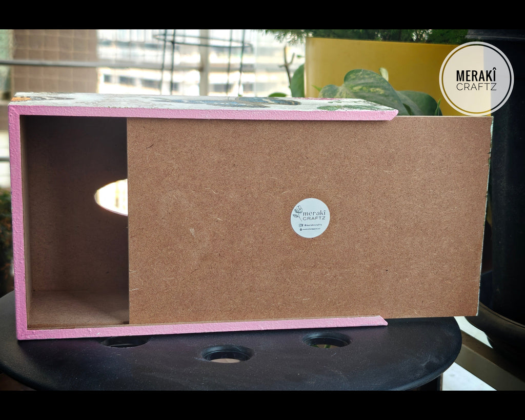 Handcrafted Decoupaged MDF Tissue Box Holder – Vintage Butterfly