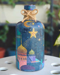 Handcrafted Upcycled Decoupaged Glass Bottle – Ramadan Nights