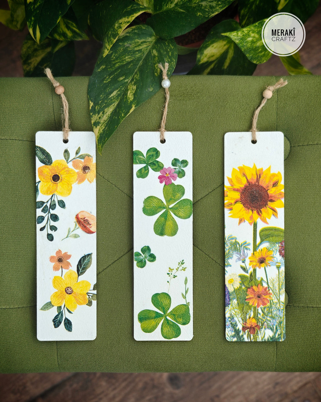 Handcrafted Decoupaged MDF Bookmark – Spring Blooms