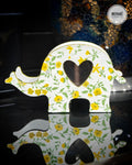 Handcrafted Decoupaged Coin Box – Floral Elephant Keepsake