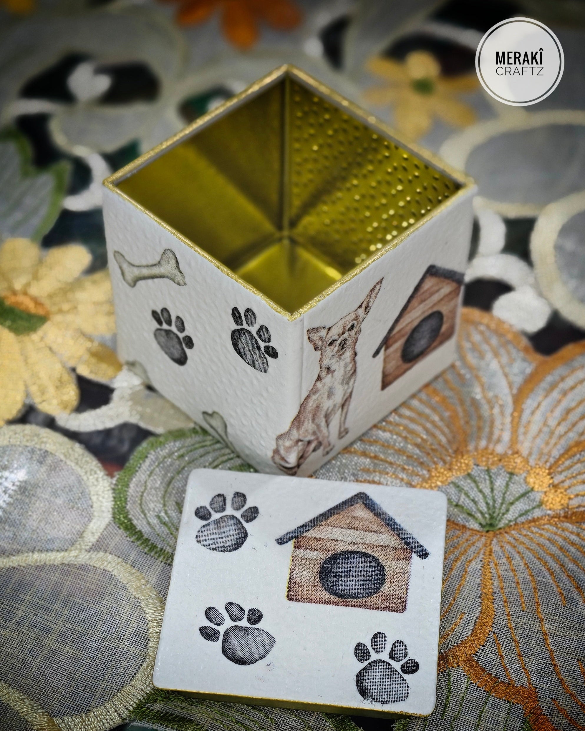 Handcrafted Upcycled Decorative Storage Box – Paws & Whiskers Keepsake