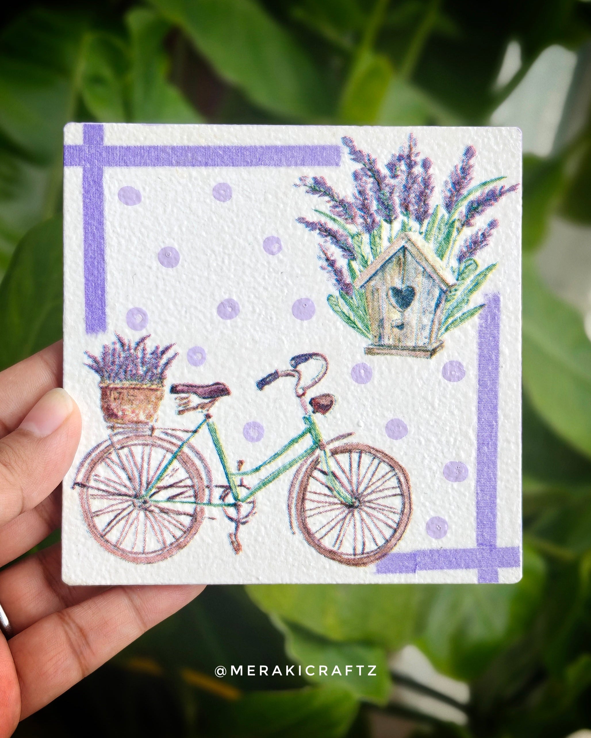 Handcrafted Lavender Decoupage Coasters