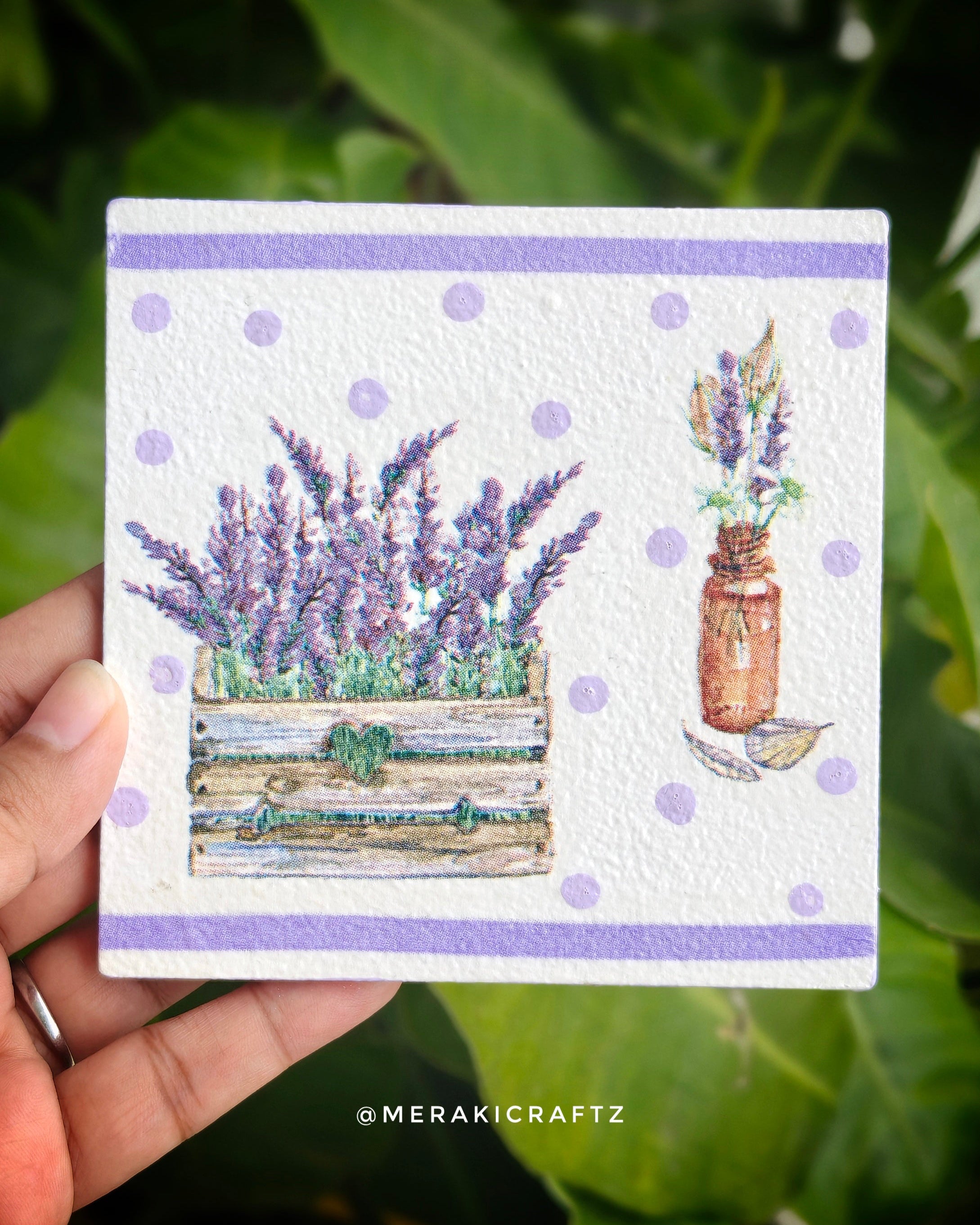 Handcrafted Lavender Decoupage Coasters
