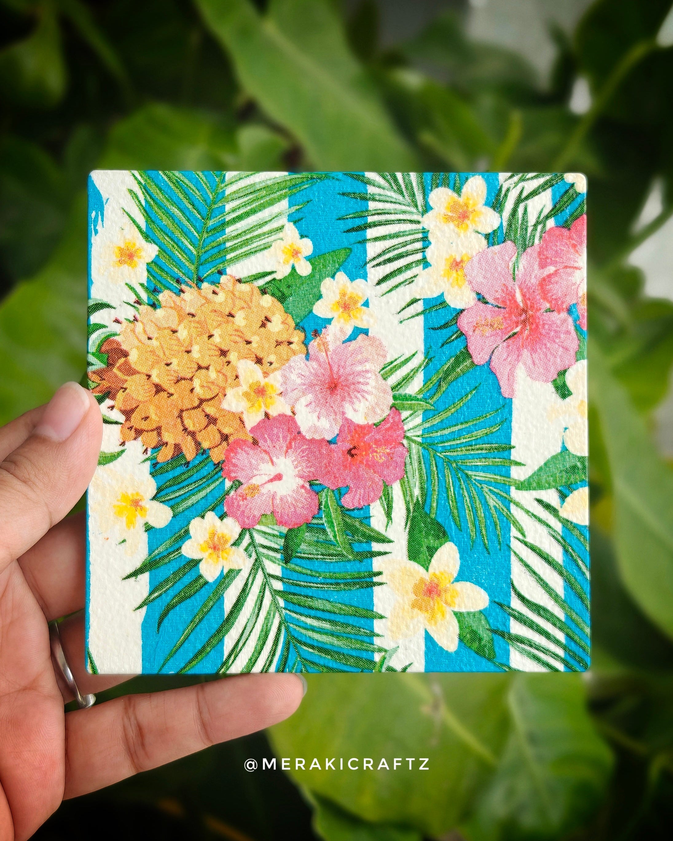 Handcrafted Tropical Decoupage Coasters