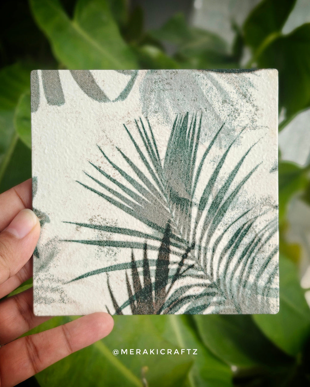 Handcrafted Botanical Decoupage Coasters - Set of 2