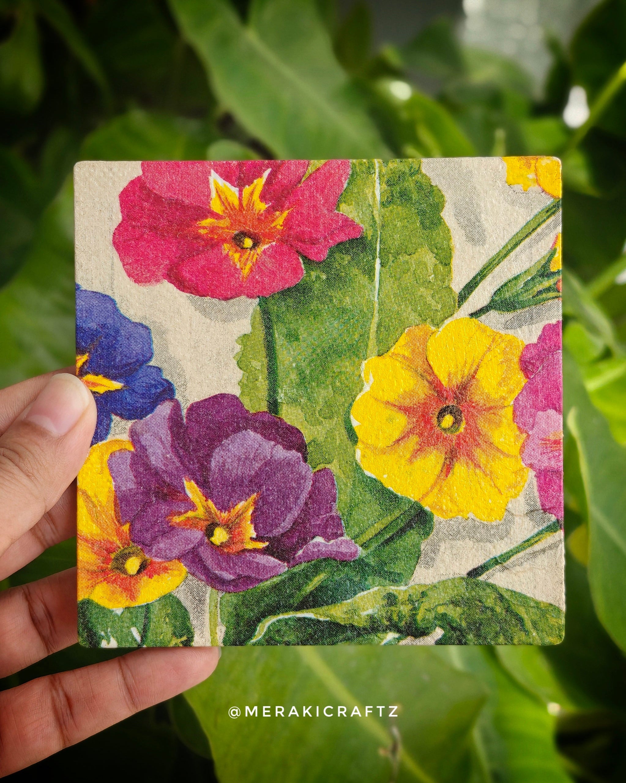 Handcrafted Floral Decoupage Coasters