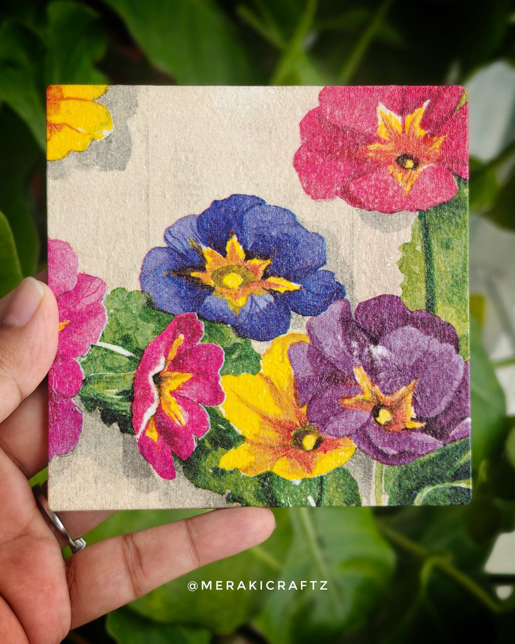 Handcrafted Floral Decoupage Coasters