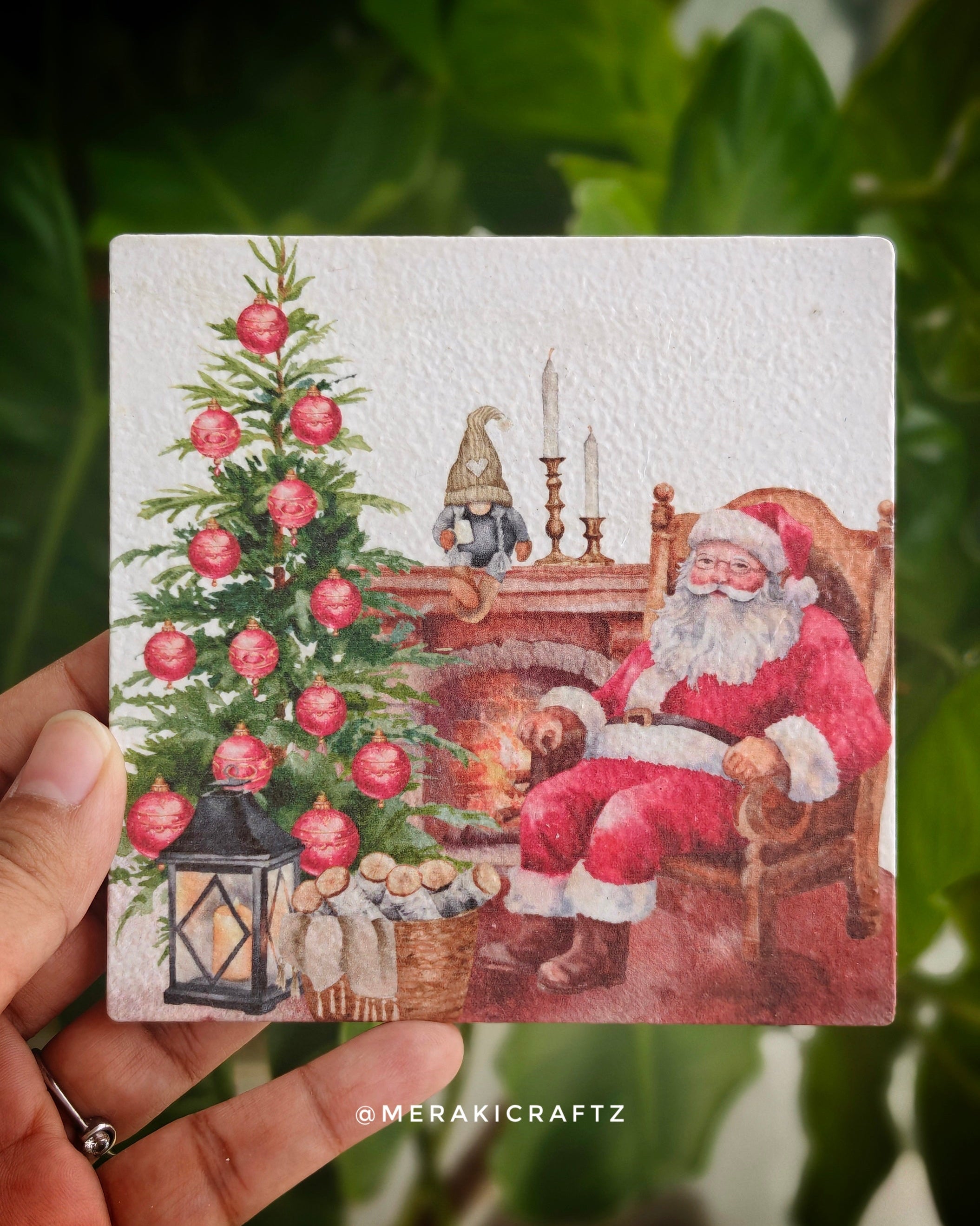 Handcrafted Christmas Decoupage Coasters