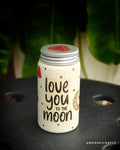 Handcrafted Upcycled Glass Jar – Love You to the Moon
