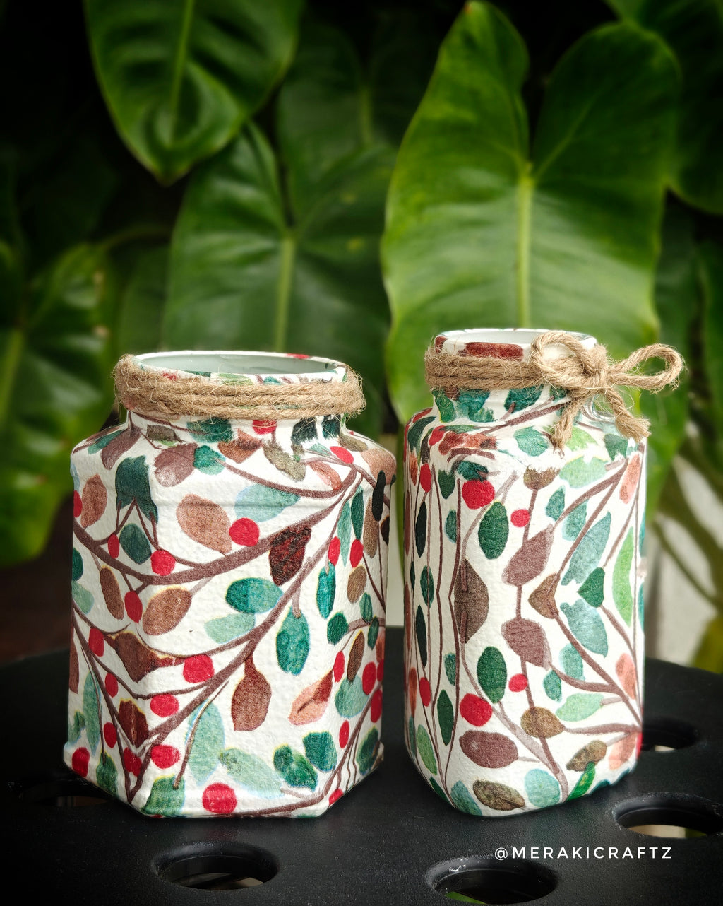 Handcrafted Upcycled Glass Jars – Woodland Berry Botanical Collection
