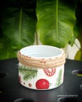 Handcrafted Upcycled Glass Jar – Rustic Christmas Pinecone & Candy Cane 2