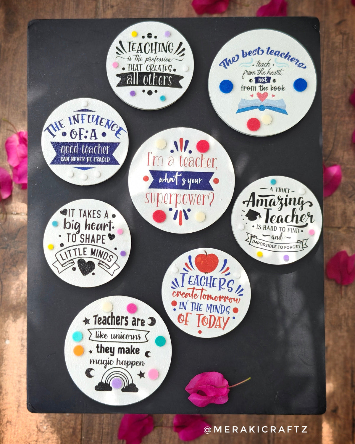 Handcrafted Teachers Special MDF Fridge Magnets – Medium