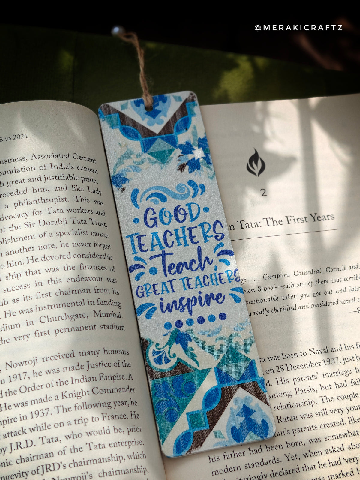 Handcrafted Double-Sided Decoupaged MDF Bookmark – Celebrating Teachers