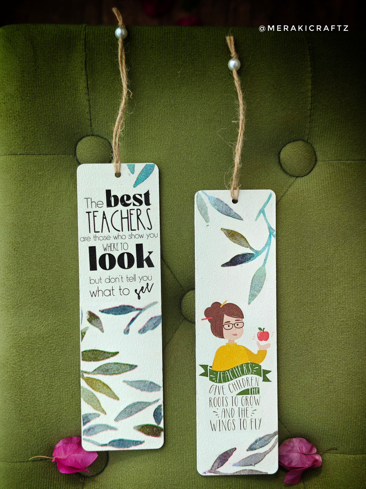 Handcrafted Double-Sided Decoupaged MDF Bookmark – A Teacher’s Lasting Impact