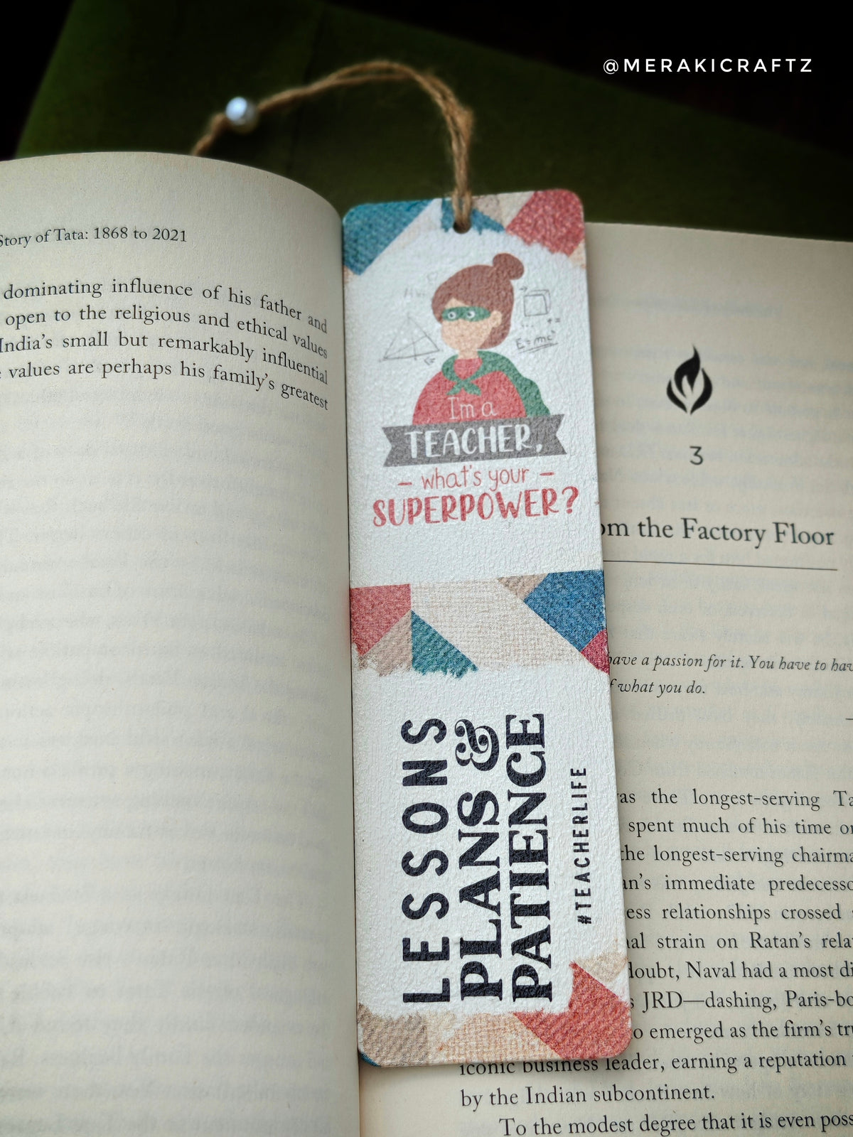 Handcrafted Double-Sided Decoupaged MDF Bookmark – Celebrating Teachers