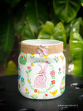 Handcrafted Upcycled Glass Jar Organiser – Whimsical Garden Friends