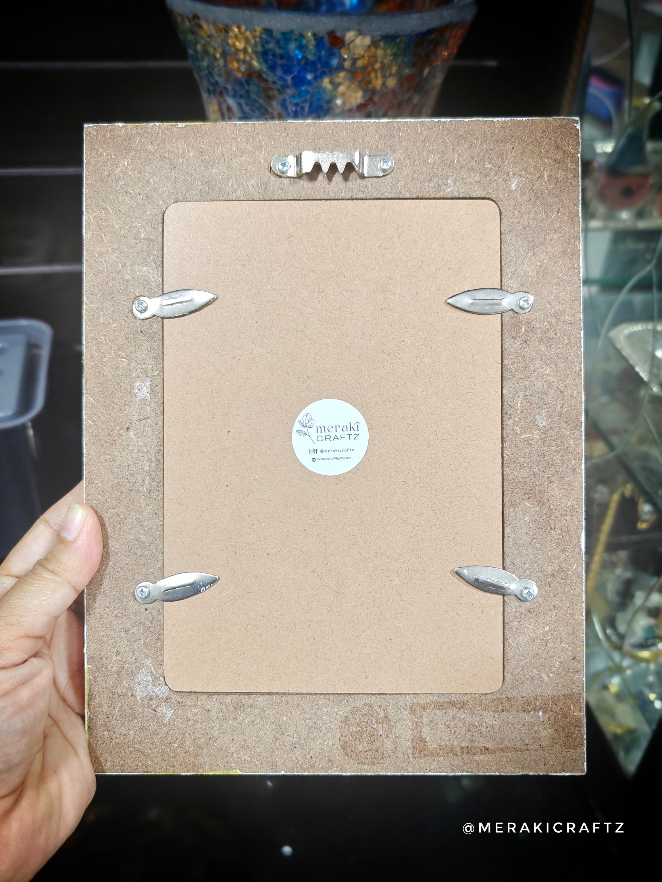 Handcrafted Decoupaged MDF Photo Frame – Vintage Botanical Elegance